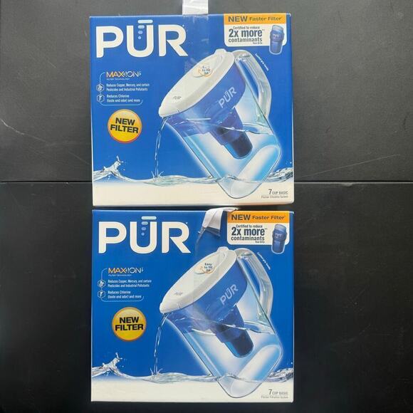 NWT PUR Max Ion 7 Cup Water Pitcher Filtration System With New Filter Lot of 02 - Picture 1 of 8